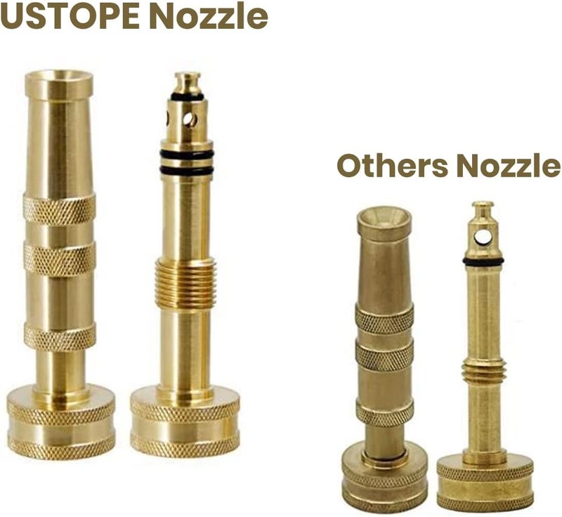 Ustope Garden Hose Nozzle, High Pressure Water Hose Nozzle Sprayer Head,fits 3/4” Garden Hose Thread,for Lawn & Garden,Washing Cars,Watering Garden,Cleaning,Showering Dogs&Pets（Brass） - Image 3